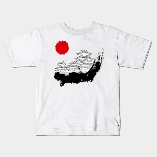 Japanese Palace Kids T-Shirt by juyodesign